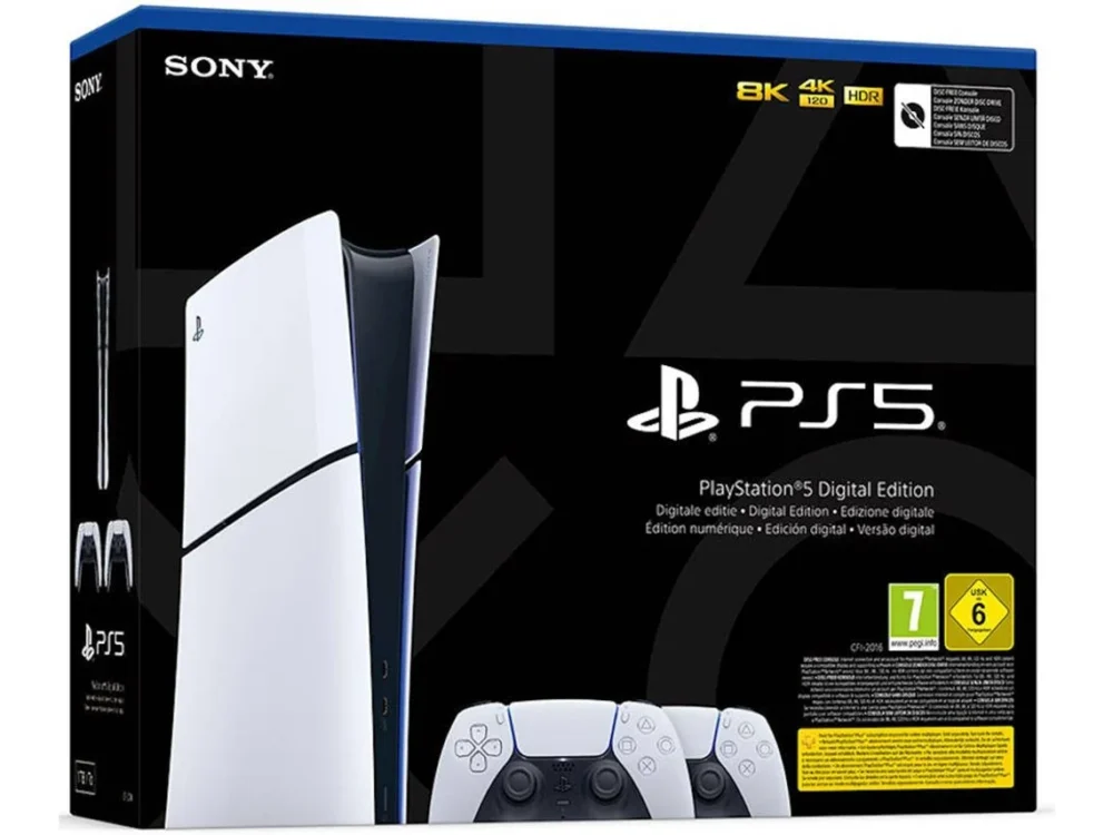 Consola PS5 Digital + 2 Comandos Dualsense (Branco)