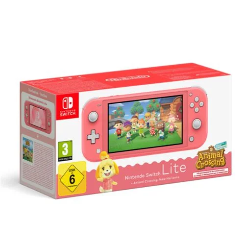 Nintendo Switch Lite Corail + Console Animal Crossing New Horizons