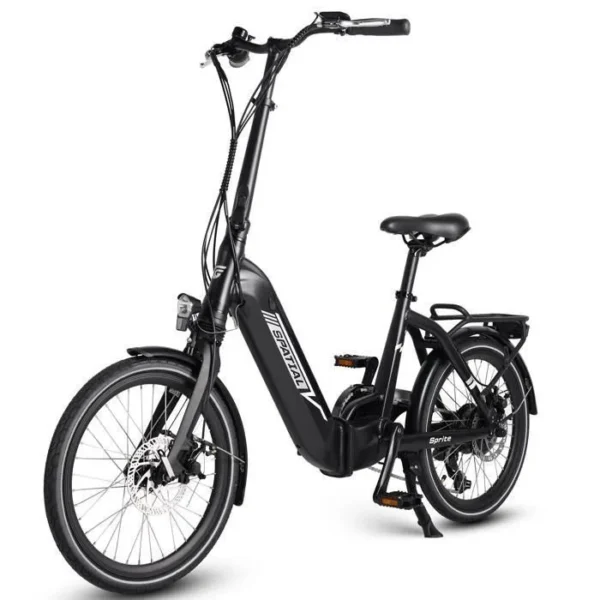 Bicicleta elétrica dobrável SPATIAL, motor de 500 W, bateria removível, autonomia de 30 a 70 km, bicicleta elétrica urbana, Shimano de 7 velocidades, champanhe