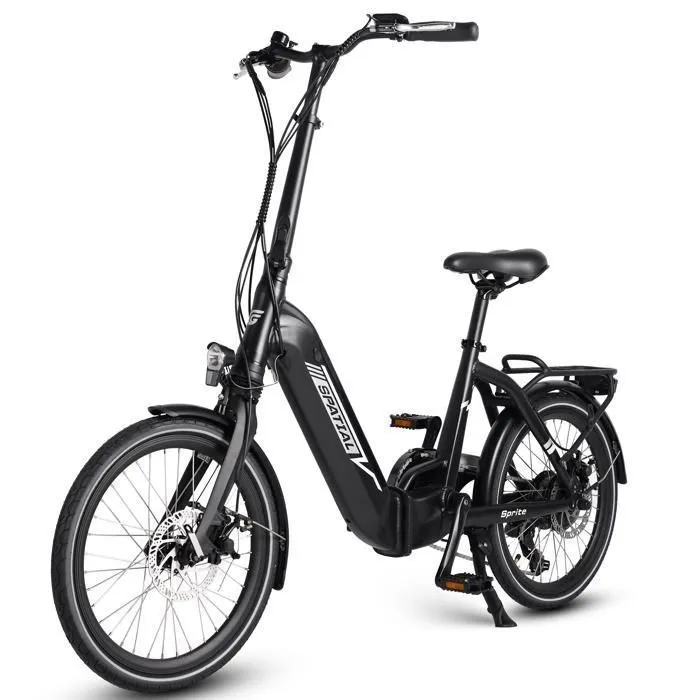 Bicicleta elétrica dobrável SPATIAL, motor de 500 W, bateria removível, autonomia de 30 a 70 km, bicicleta elétrica urbana, Shimano de 7 velocidades, champanhe